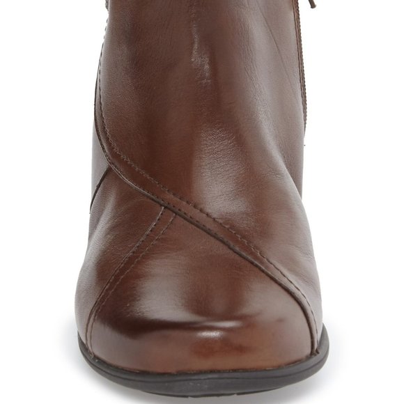 ARAVON New ANSTICE Comfort Wedge Leather Boot Womens 10~12 WIDE Bootie NIB BROWN - Picture 3 of 6